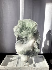 Image 4 of 12.3lb YGX Octahedral Fluorite with Quartz Crystal Specimen