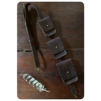 Image 2 of Embossed Dark Brown Leather Bandolier