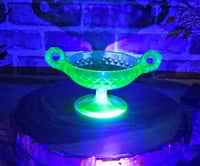 Image 6 of Vintage Uranium Glass Pedestal Candy Dish/Compote