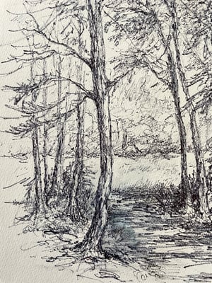 Image of VINTAGE DUTCH DRAWING: LANDSCAPE #3