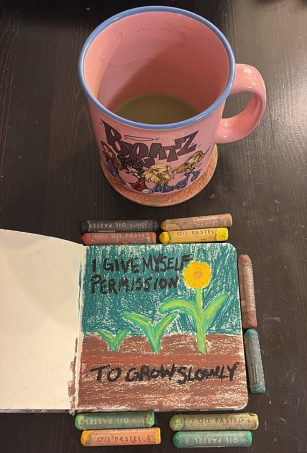 Image of grow slowly 5x5 mini art print