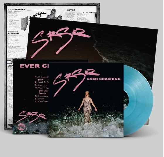 Image of SIGNED EVER CRASHING LP ltd edition Blue Seaglass Wave