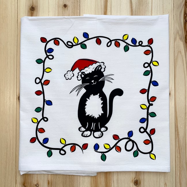 Christmas Hand Towels With Hanging Loop, Santa Hand Towels