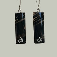 Image 3 of Volcanic Glass aka Obsidian Earrings- 2 Choices (#33)