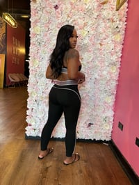 Image 3 of black bra top + leggings 2pc