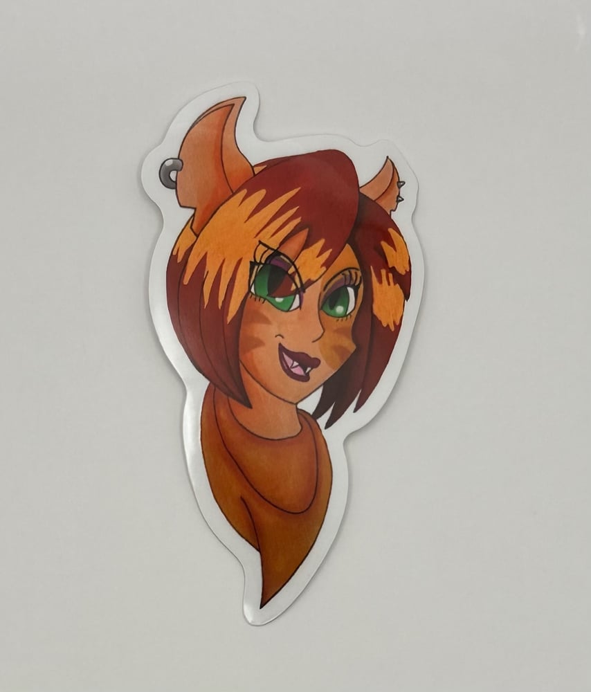 Image of Werecat Teenager Clear Sticker