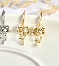 Image 4 of “Lacy” Ribbon Bow Earrings