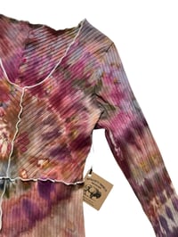 Image 5 of XL Rib Knit Long-Sleeve Dress in Autumn Spiral Ice Dye