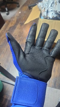 Image 3 of StrikeOut Nation Apparel Batting gloves Long Cuff Blue