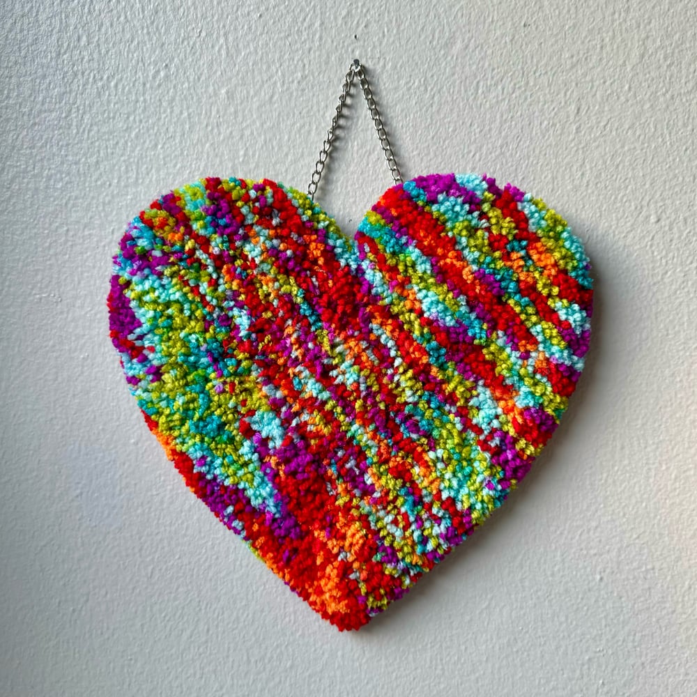 Image of Rainbow Static Little Heart Rug