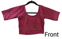 Image 2 of Heena Maroon_Premium Quality Stonework Stretchable Blouse