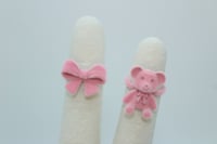 Image 5 of Pink Bow & Bear Ring Set