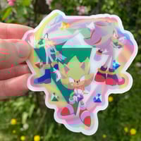 Image of Super Sonic Shadow Silver Lenticular Sticker