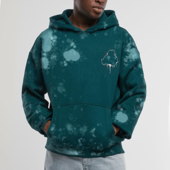 #143 Anatomy Turqouise Bleached Hoodie