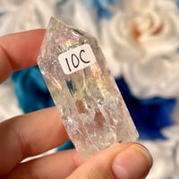 Image 2 of Aura Coated Crackle Quartz Tower