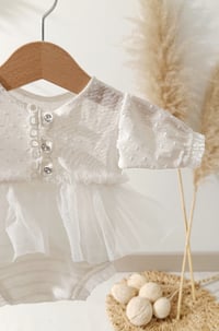 Image 2 of Photo prop | Newborn girls body-dress for photoshoots | Bessie | white