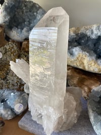 Image 12 of Etched Face Clear Quartz Statement Piece #1068