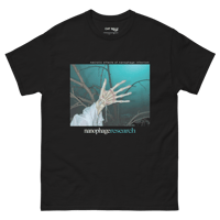 nanophage research - necrotic hand t-shirt