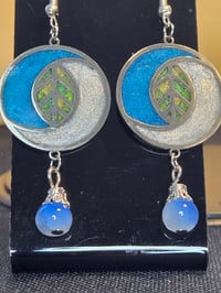 Image 4 of Handcrafted Resin Leaf with Swirl Design and glass 2 tone bead