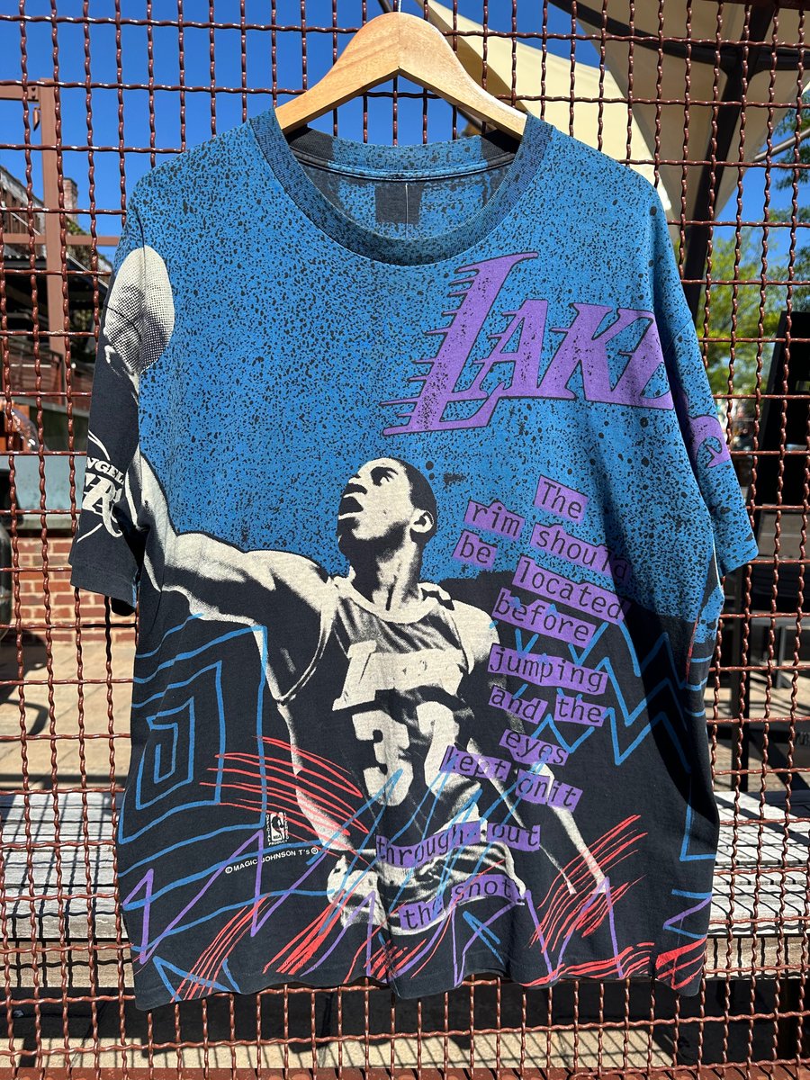 Image of 90s Magic Johnson T’s MAGIC JOHNSON LOS ANGELES LAKERS All-Over-Print Tee, SIZE: XL