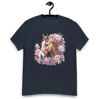 Image 3 of Unisex classic tee, Floral Majesty Horse Equestrian Tee