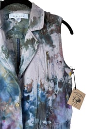 Image 3 of ♻️ UPCYCLED S Soft Utility Vest in Dark Overdyed Watercolor Ice Dye