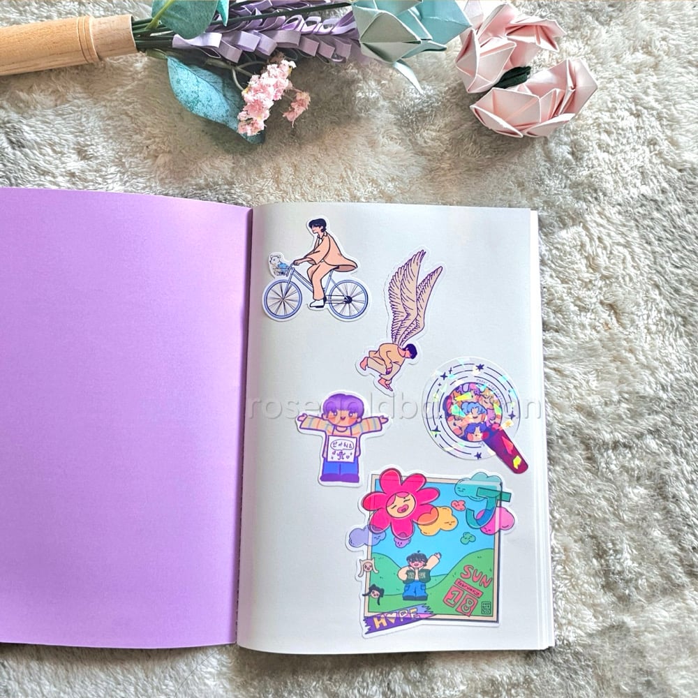 Image of heart x star sticker collection books
