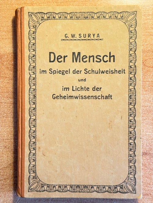 Image of Original Book from Library of Franz Bardon - Surya: Der Mensch im Spiegel (1935)
