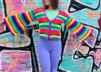Image 2 of Crochet flare cardigan 6-12
