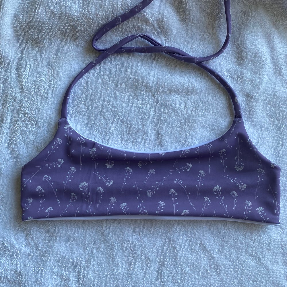 Image of SAMPLE HALTER : LAVENDER FIELDS X WHITE 