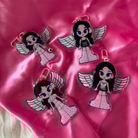 Image 1 of <strong>PREORDER</strong> twice x pink moveable wing keychains. 
