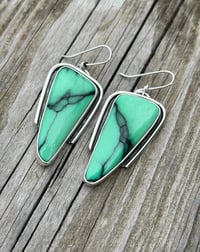 Image 2 of Black Bridge Variscite Earrings 