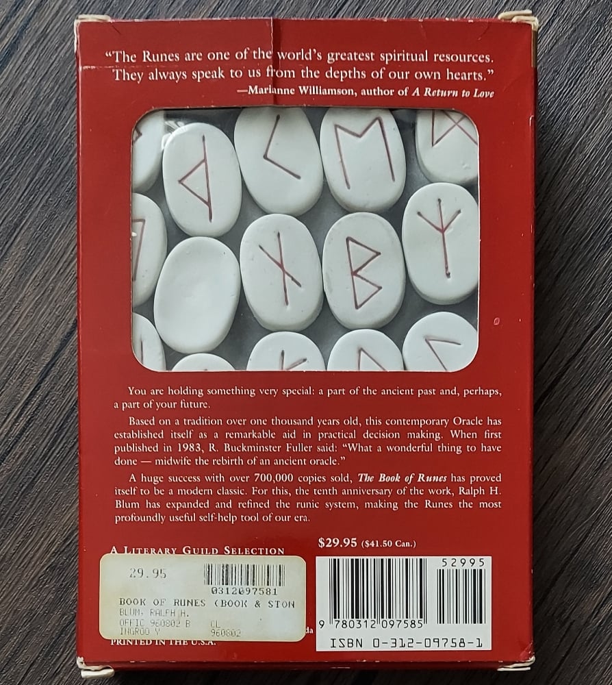 The Book of Runes, by Ralph H. Blum – 10th Anniversary Edition (book and stone rune set)