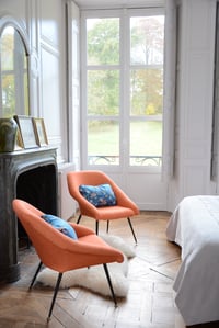 Image 8 of Fauteuil Coquille velours ivoire