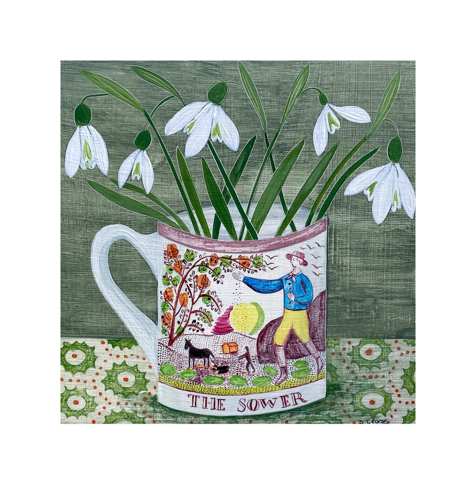 Image of The Sower cup and Snowdrops print