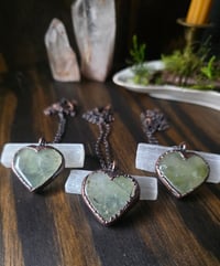 Image 1 of Prehnite Heart Necklace 