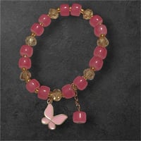 Gold/pink butterfly bracelet 