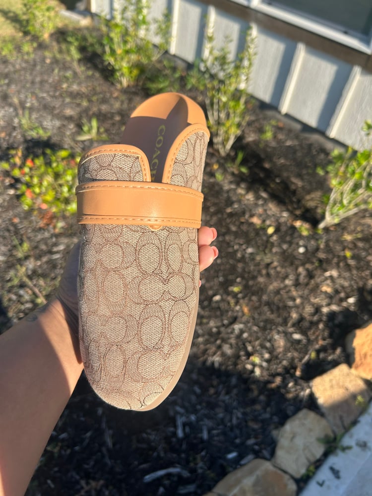 Tan Coach Clogs 