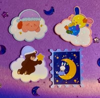 Image 2 of Usa Cloud Holographic Vinyl Sticker