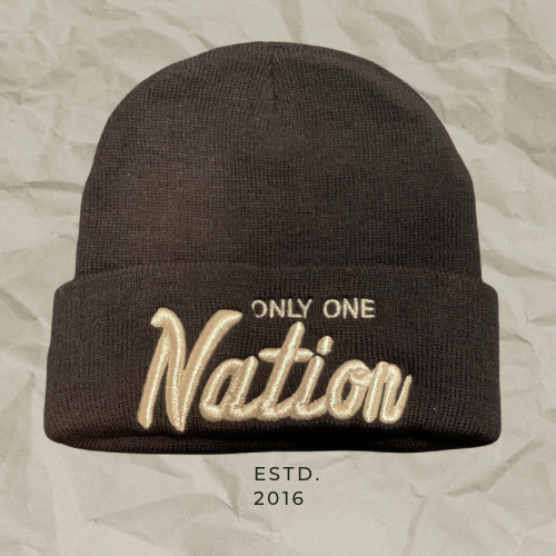 Only One Nation Silver Embroidery Beanie 