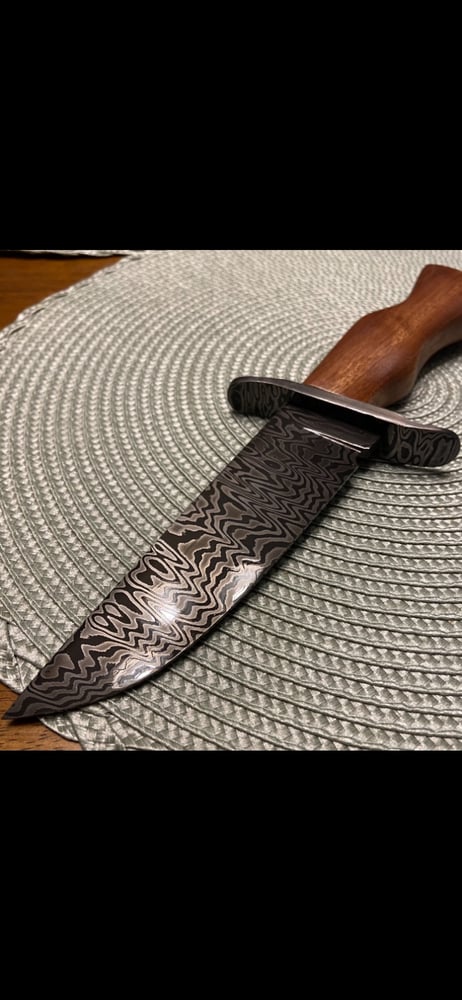 Image of Super classy Damascus Bowie inspired blade