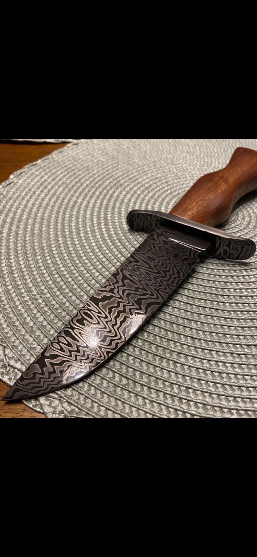 Image of Super classy Damascus Bowie inspired blade