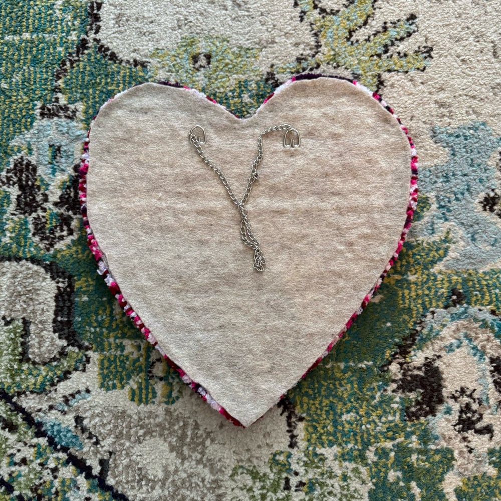 Image of Pink Static Heart Rug