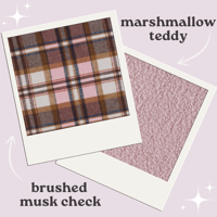 Image 1 of Musk and Tan Check / Marshmallow Teddy Coat