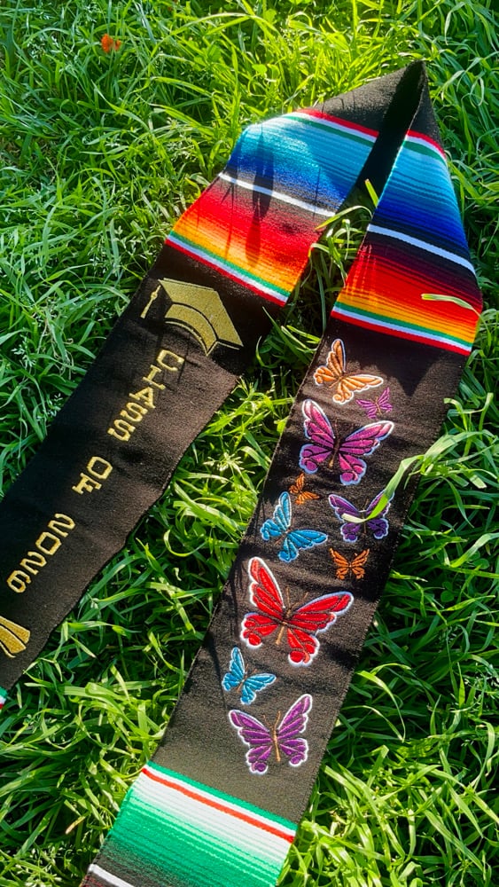Image of Butterflies - Sarape Graduation Sash