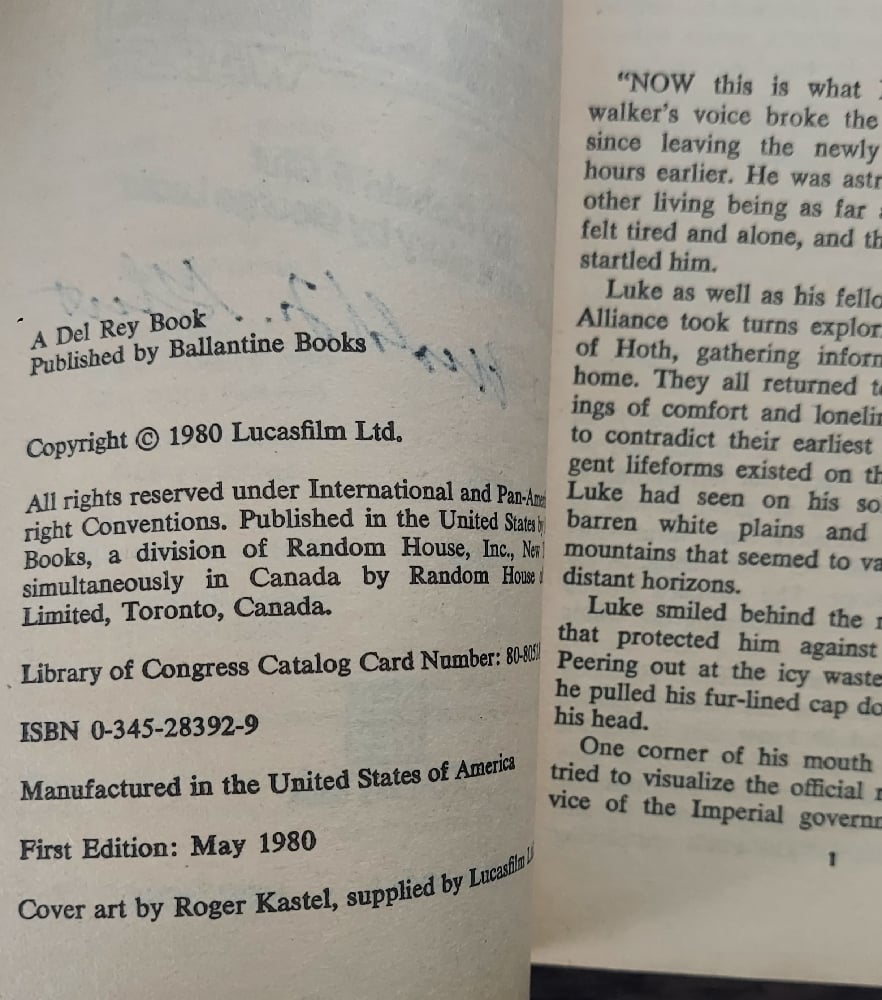 The Empire Strikes Back (Star Wars), by Donald F. Glut - SIGNED