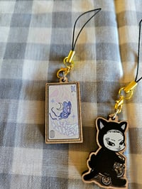 Image 2 of LOST Kitty and Tarot Card Mini Wooden Charms 