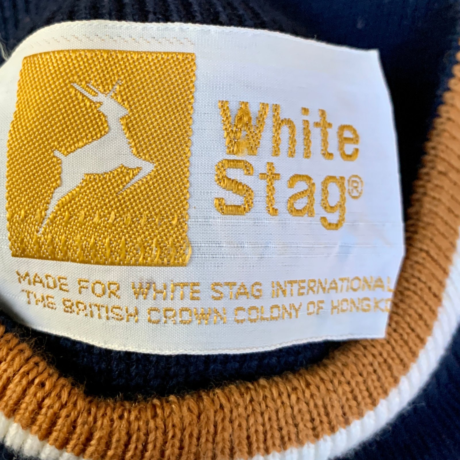 White sale stag sweater