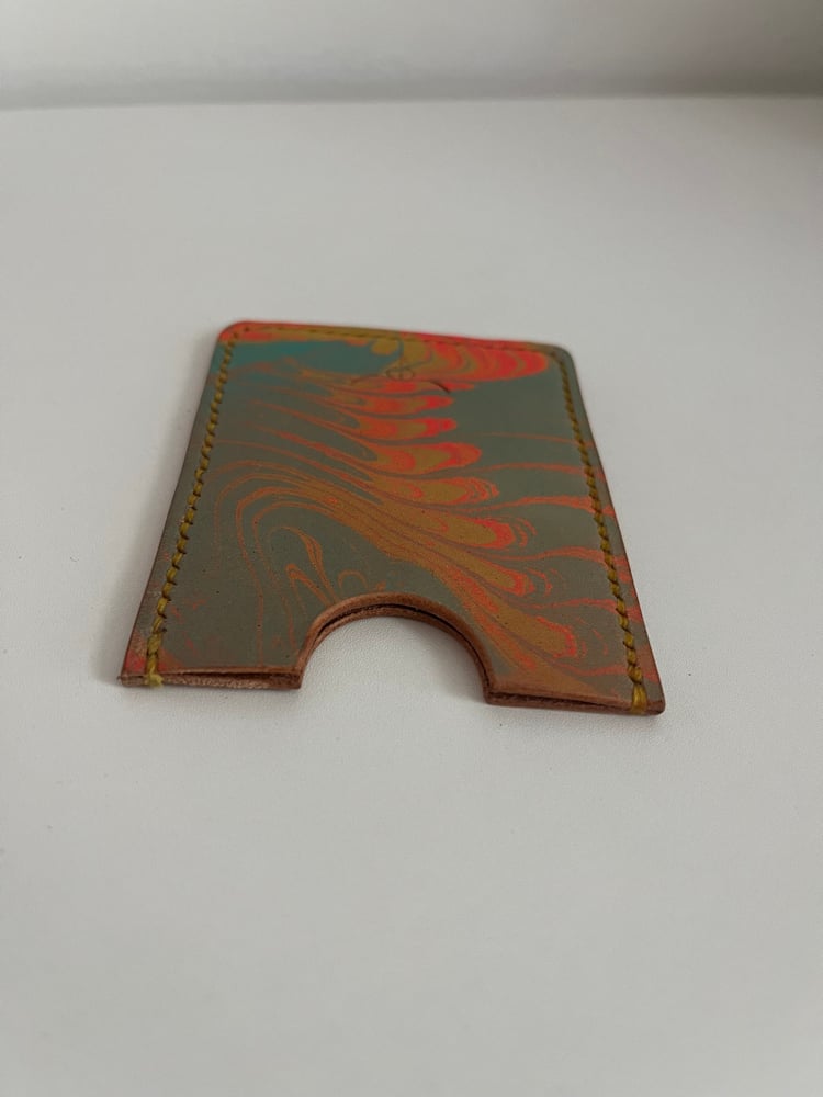 Image of Marbled Cardholder (Neon Orange/Yellow)