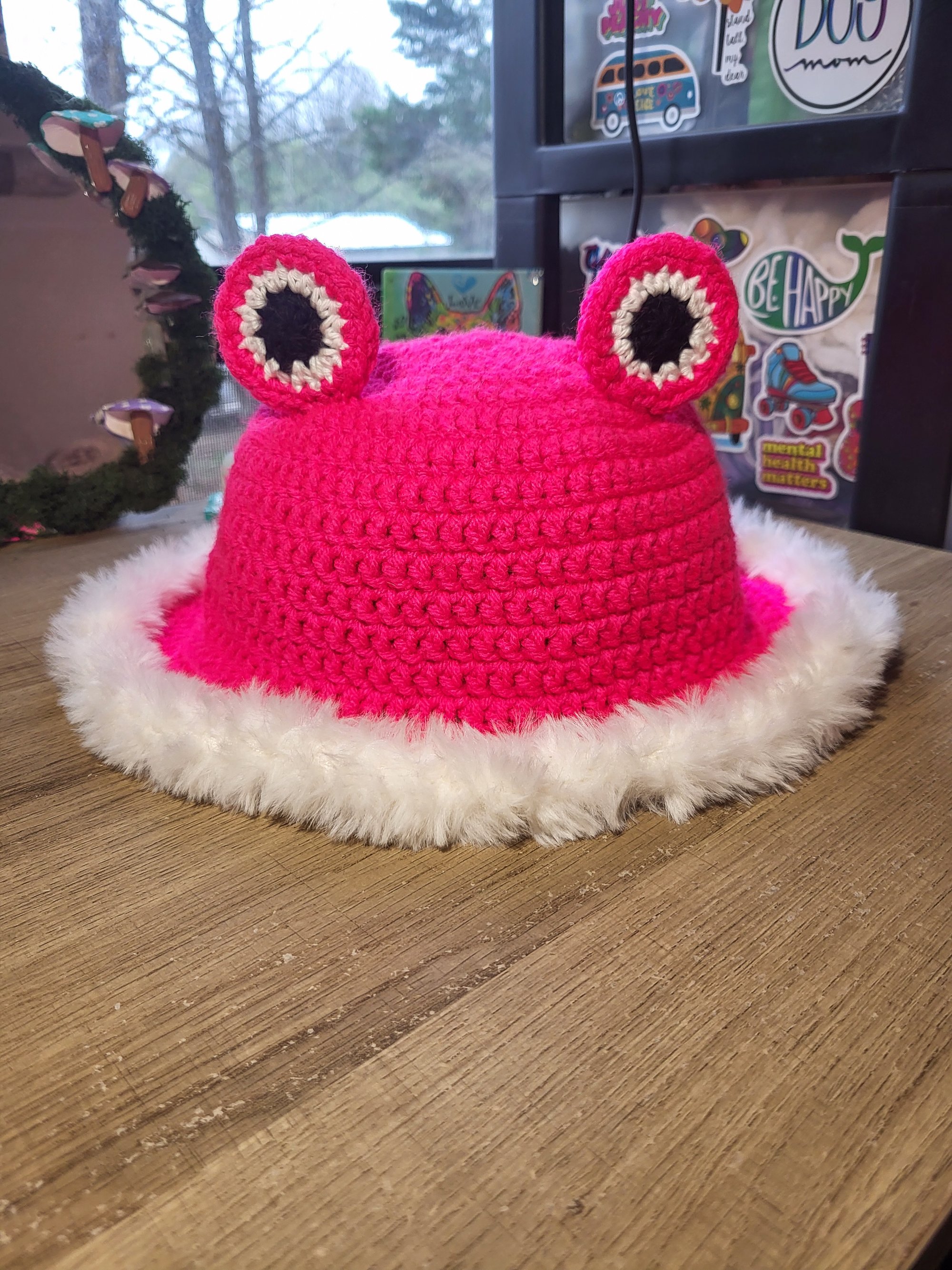 Crochet Pink Frog Hat Froggie Bucket Hat Made To Order Syd The